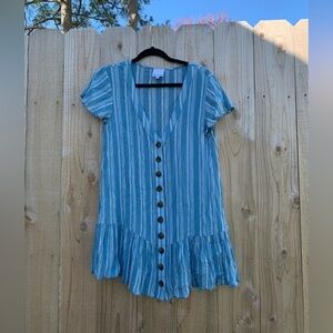 SKYLAR + MADISON WOMEN'S TANK DRESS‎ STRIPE SIZE MEDIUM BLUE WHITE BUTTON SPRING